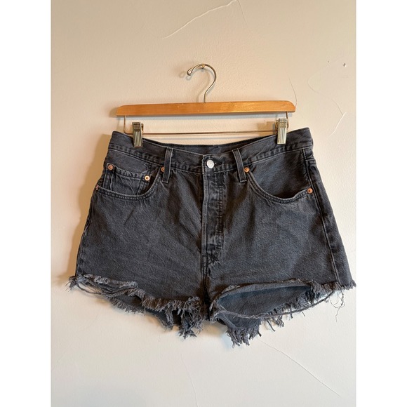Levi's Pants - Levis 501 Original Womens Black Denim Cut Off Shorts High Rise‎ W31 56327-0112